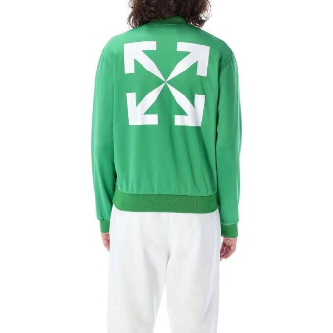 Chaqueta con cremallera y estampado verde