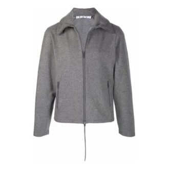 Chaqueta con cremallera y solapa en color liso FW21, versión gris