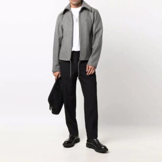 Chaqueta con cremallera y solapa en color liso FW21, versión gris