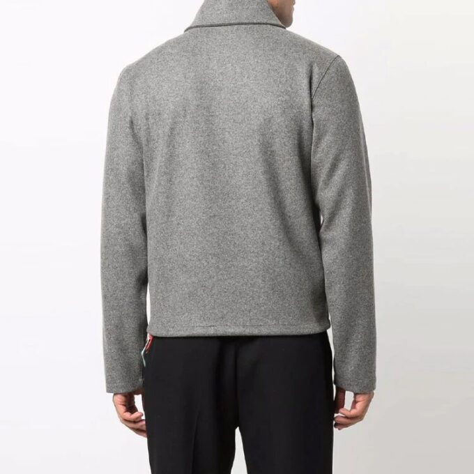Chaqueta con cremallera y solapa en color liso FW21, versión gris