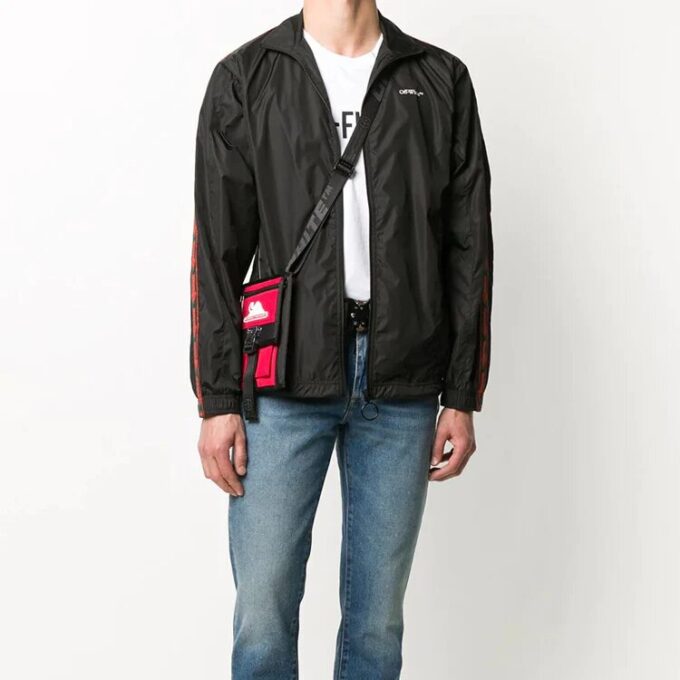 Chaqueta con estampado de logotipo FW20 para hombre, negra