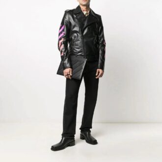 Chaqueta con estampado en la solapa SS21, negra