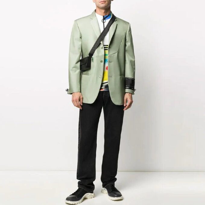 Chaqueta Contour de color liso, corte holgado, verde
