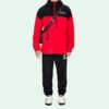 Chaqueta cortavientos con capucha y logotipo para hombre SS19 «Rojo Negro»