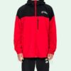 Chaqueta cortavientos con capucha y logotipo para hombre SS19 «Rojo Negro»