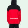 Chaqueta cortavientos con capucha y logotipo para hombre SS19 «Rojo Negro»
