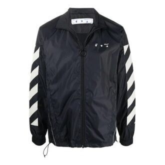 Chaqueta cortavientos con estampado del logotipo FW21, versión estándar, negro