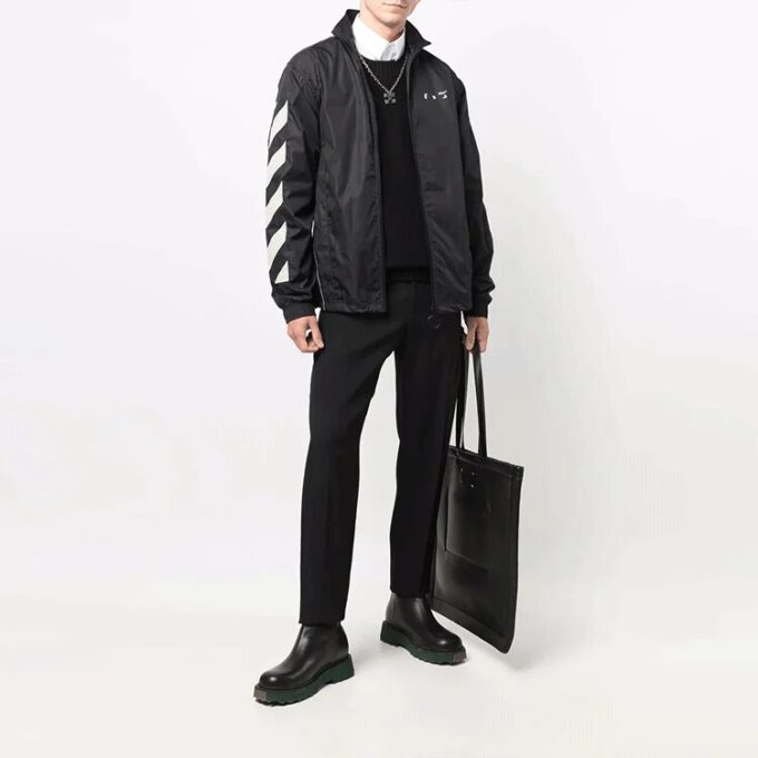 Chaqueta cortavientos con estampado del logotipo FW21, versión estándar, negro