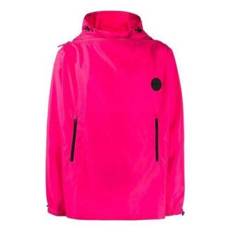Chaqueta cortavientos con gran estampado de flecha en la espalda, color rojo