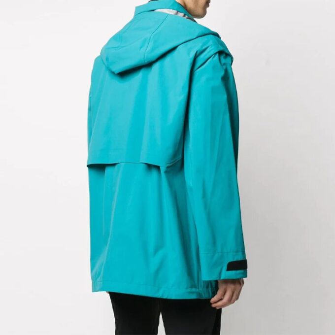 Chaqueta cortavientos desmontable de material funcional para hombre de Off-White, corte holgado, azul lago