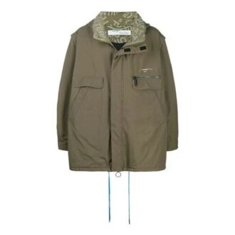 Chaqueta cortavientos unisex acolchada con capucha, verde