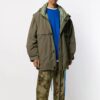 Chaqueta cortavientos unisex acolchada con capucha, verde