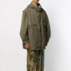 Chaqueta cortavientos unisex acolchada con capucha, verde