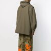 Chaqueta cortavientos unisex acolchada con capucha, verde