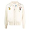 Chaqueta de aviador de punto liso en color blanco cremoso