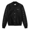 Chaqueta de béisbol Chevron Varsity para hombre, negra