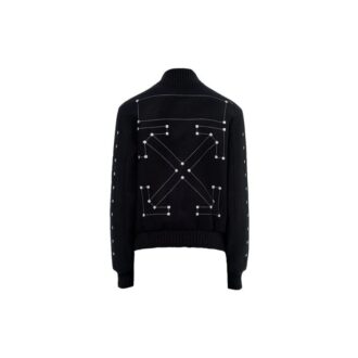 Chaqueta de béisbol Chevron Varsity para hombre, negra