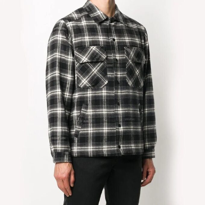 Chaqueta de camisa a cuadros con flechas estampadas FW20