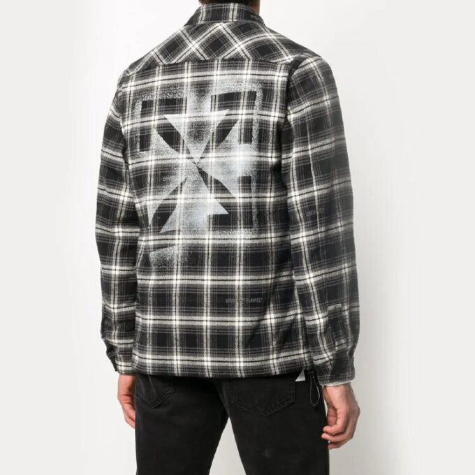Chaqueta de camisa a cuadros con flechas estampadas FW20