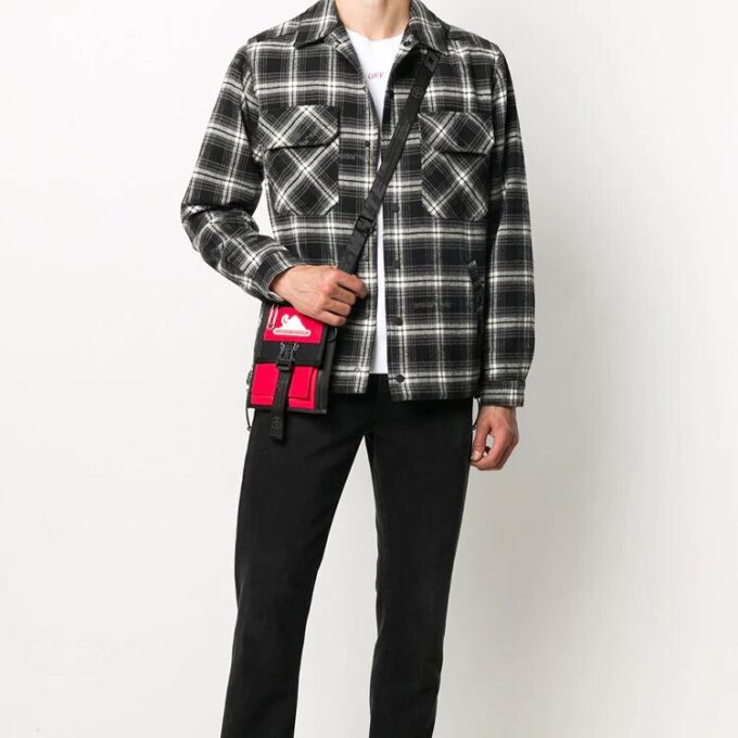 Chaqueta de camisa a cuadros con flechas estampadas FW20