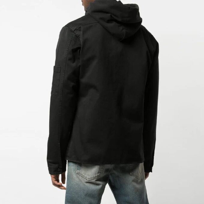Chaqueta de camisa azul con logotipo Off-White para hombre, en negro