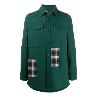 Chaqueta de camisa con diseño a cuadros verde