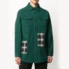 Chaqueta de camisa con diseño a cuadros verde