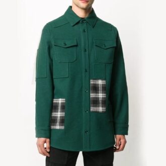 Chaqueta de camisa con diseño a cuadros verde