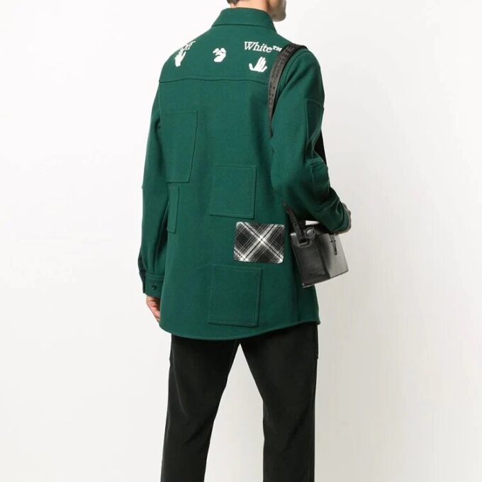Chaqueta de camisa con diseño a cuadros verde