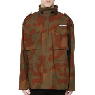 Chaqueta de campo oversize de algodón con estampado de camuflaje