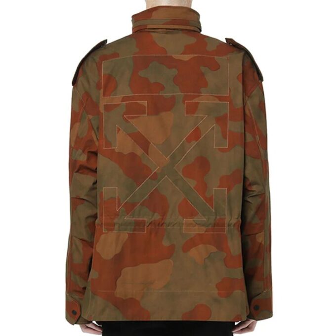 Chaqueta de campo oversize de algodón con estampado de camuflaje