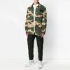 Chaqueta de camuflaje con solapa y estampado de logotipo para hombre de Off-White, corte holgado, verde