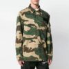 Chaqueta de camuflaje con solapa y estampado de logotipo para hombre de Off-White, corte holgado, verde