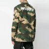 Chaqueta de camuflaje con solapa y estampado de logotipo para hombre de Off-White, corte holgado, verde