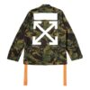 Chaqueta de camuflaje para hombre con medallas, cintas y diseño de flechas en la espalda