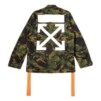 Chaqueta de camuflaje para hombre con medallas, cintas y diseño de flechas en la espalda