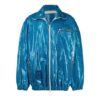 Chaqueta de cuadros FW21 con cremallera brillante, corte holgado, azul