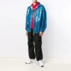 Chaqueta de cuadros FW21 con cremallera brillante, corte holgado, azul
