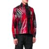 Chaqueta de cuello con cremallera de tartán a cuadros rojos y negros para hombre «Red Black»
