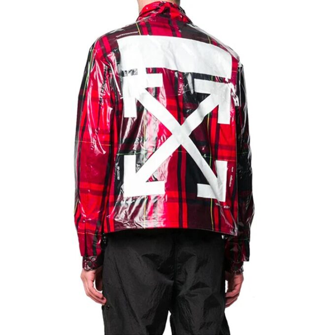 Chaqueta de cuello con cremallera de tartán a cuadros rojos y negros para hombre «Red Black»