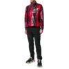 Chaqueta de cuello con cremallera de tartán a cuadros rojos y negros para hombre «Red Black»