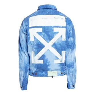 Chaqueta de Denim azul slim con flecha trasera y estampado tie-dye de Off-White x END.CHEMICAL WASH