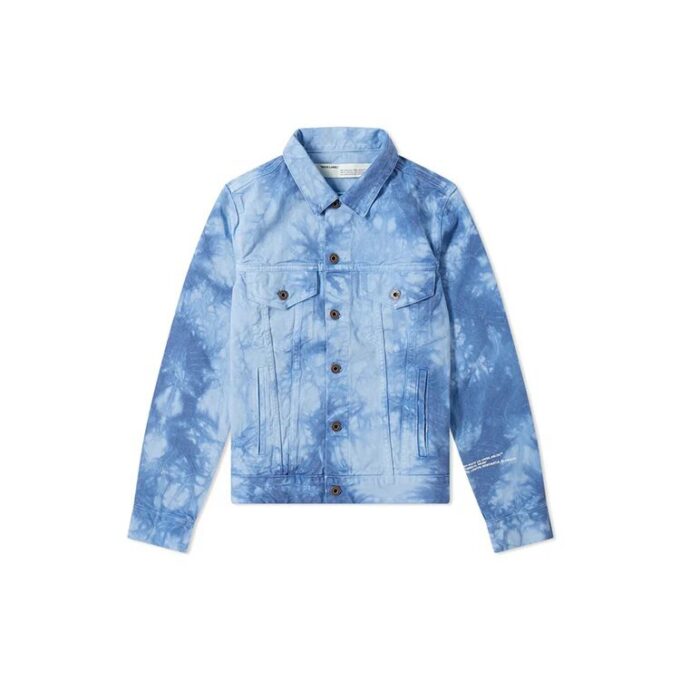 Chaqueta de Denim azul slim con flecha trasera y estampado tie-dye de Off-White x END.CHEMICAL WASH