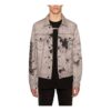 Chaqueta de Denim con estampado tie-dye para hombre, gris, FW20