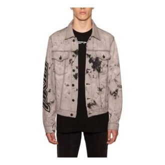 Chaqueta de Denim con estampado tie-dye para hombre, gris, FW20