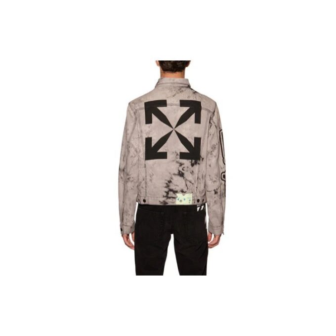 Chaqueta de Denim con estampado tie-dye para hombre, gris, FW20