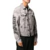 Chaqueta de Denim con estampado tie-dye para hombre, gris, FW20