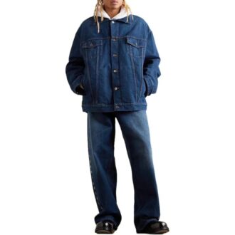 Chaqueta de Denim con logotipo oversize aplicado