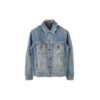 Chaqueta de Denim desgastada con estampado vintage de flecha degradada Azul