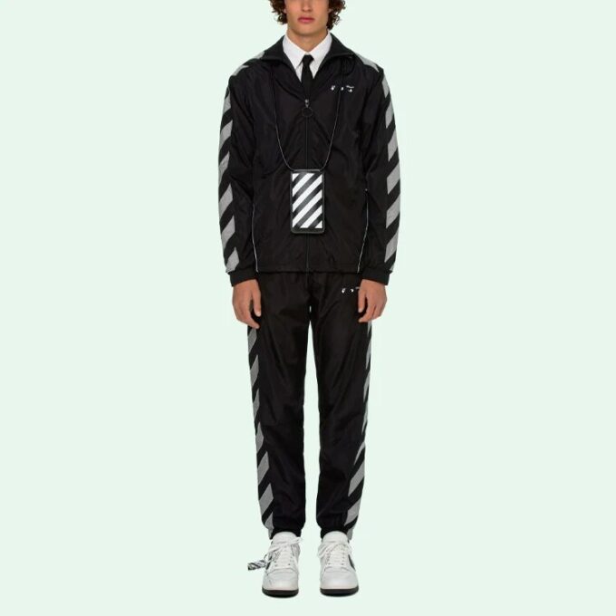 Chaqueta de entrenamiento con rayas en las mangas laterales SS21, negra